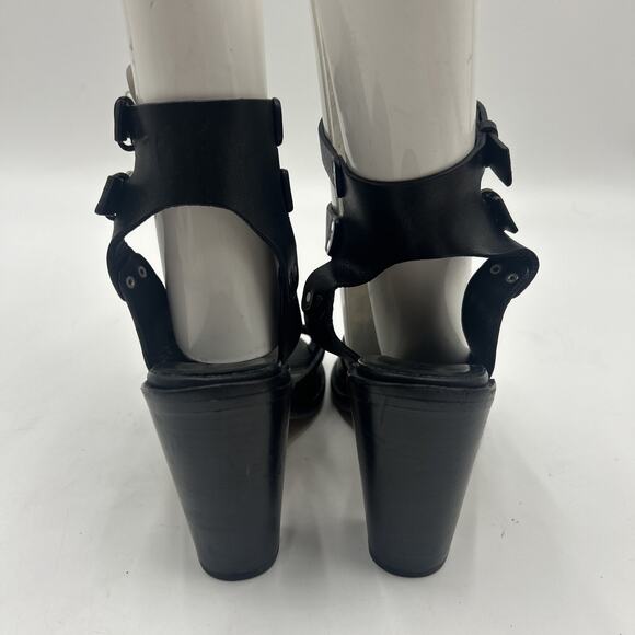 Rag & Bone Black Tulsa Double Ankle Strap Sandal Size 39 US Size 9 Block Heel - Picture 4 of 10
